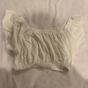 Cute White Crop Top (can wear on or off the shoulder!)